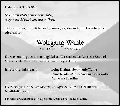 Wolfgang Wahle, Halle