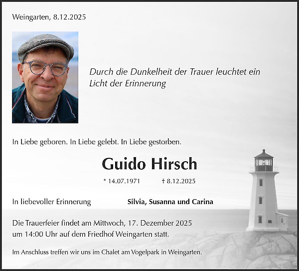 Traueranzeige von Guido Hirsch